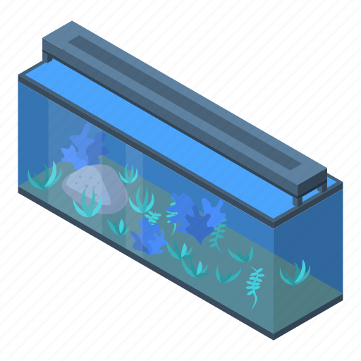 Aquarium, business, cartoon, computer, isometric, office, water icon - Download on Iconfinder