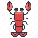 animal, aquatic, lobster, marine, nautical, sea, seafood