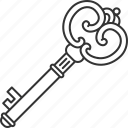key, ancient, antique, entrance, lock