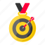 archery medal, archery, champion, target, dartboard, bullseye 