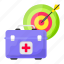 medical aid, archery, bullseye, first aid kit, dartboard, target 