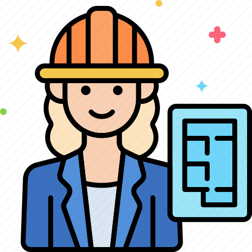 Architect, female, job, profession icon - Download on Iconfinder