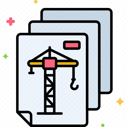 Construction, documents, crane, building icon - Download on Iconfinder