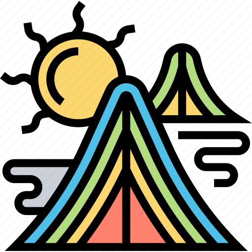 Mountain, rainbow, landscape, scenery, travel icon - Download on Iconfinder