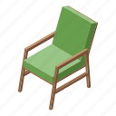 armchair, cartoon, frame, house, isometric, retro, seat