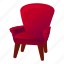 red, retro, house, office, armchair, business 