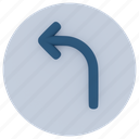 turn, left, arrow, direction, sign