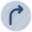turn, right, arrow, direction, navigation, location, sign 