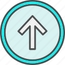arrow, circled, direction, pointer, top, up, upload, 3