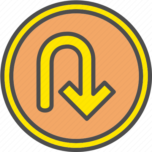 Arrow, direction, down, turn, uturn, 2 icon - Download on Iconfinder