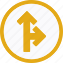 direction, right, top, arrow, circle