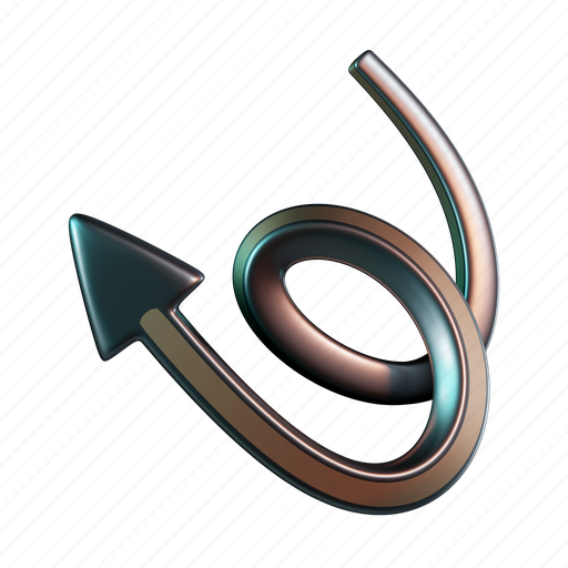 Arrow, swirl, curvy, direction, pointer 3D illustration - Download on Iconfinder