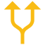 split, arrows, conection, division, y intersection, alternate, direction 