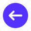 arrow, circle, direction, left 