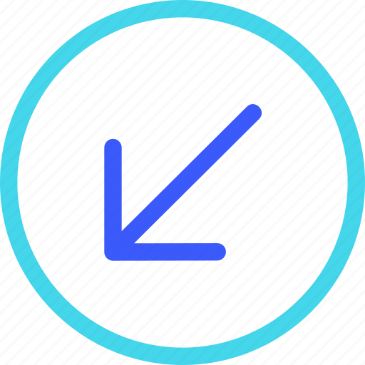 25px, arrow, circle, down, iconspace, left icon - Download on Iconfinder