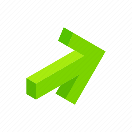 Arrow, cursor, direction, green, isometric, next, shape icon - Download on Iconfinder