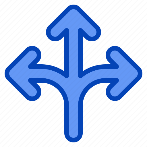Arrow, direction, junction, left, right, straight, ways icon - Download on Iconfinder
