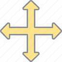 cross, direction, four arrows, drag