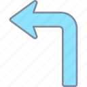 turn left, arrow, sign, direction