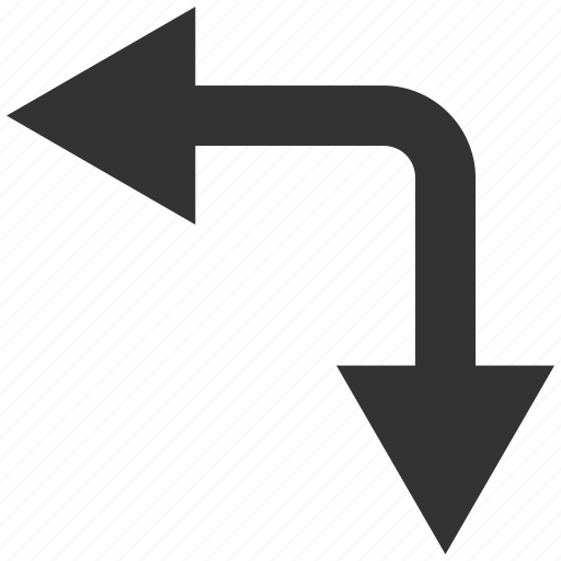 Bifurcation, choice, direction, divide, down, left, split arrow icon - Download on Iconfinder