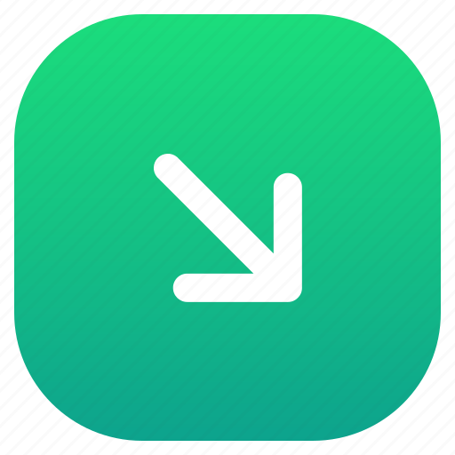 Down, right, arrow, direction, pointer icon - Download on Iconfinder