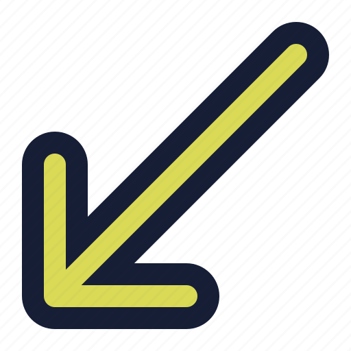 Arrow, arrows, down, left icon - Download on Iconfinder