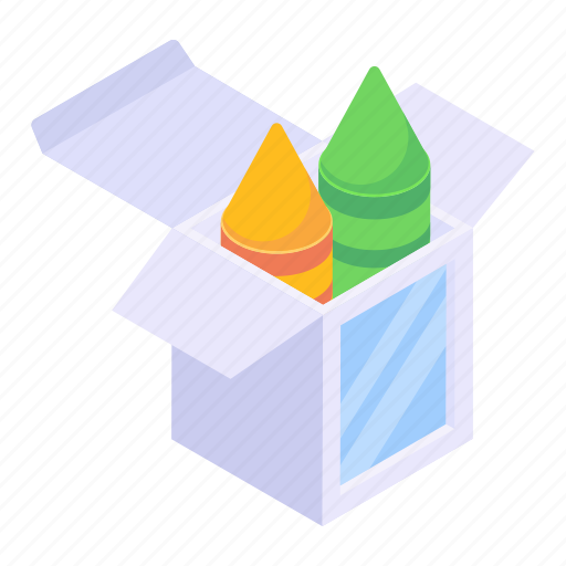 Crayons box, crayons, pastels, colors, wax crayons icon - Download on Iconfinder