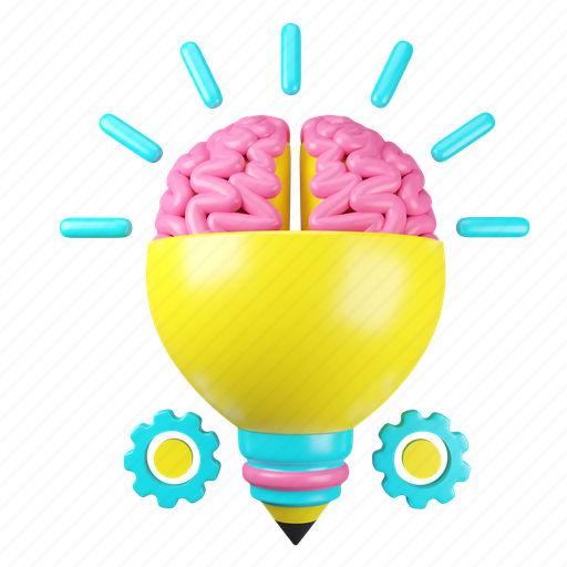 Creative, process, bulb, idea 3D illustration - Download on Iconfinder