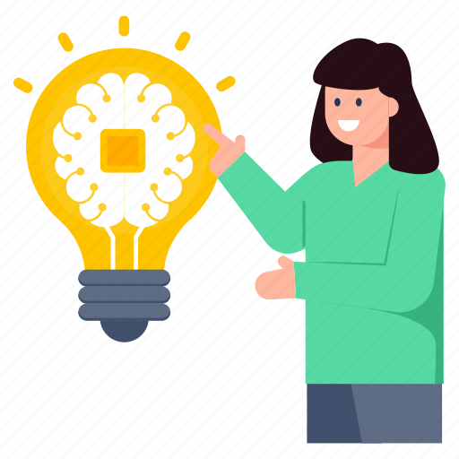 Ai idea, innovation, creative idea, creativity, brain idea illustration - Download on Iconfinder