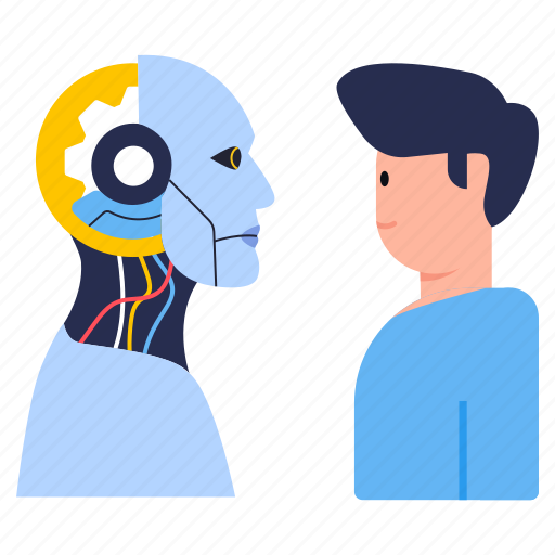 Bionic man, humanoid, cyborg, robotic person, ai person illustration - Download on Iconfinder