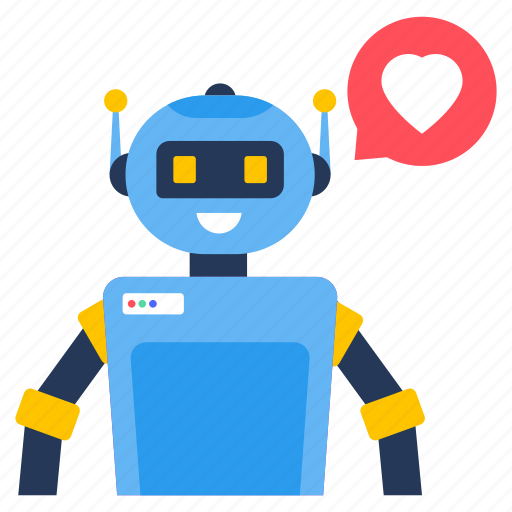 Chatting robot, talking robot, chat robot, robot comment, romantic chat illustration - Download on Iconfinder