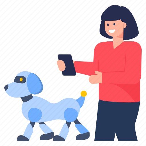 Pet robot, dog robot, animal robot, ai dog, artificial dog illustration - Download on Iconfinder