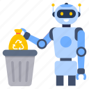 waste bin, robotic waste disposal, robotic waste, recycle bin, trash disposal 
