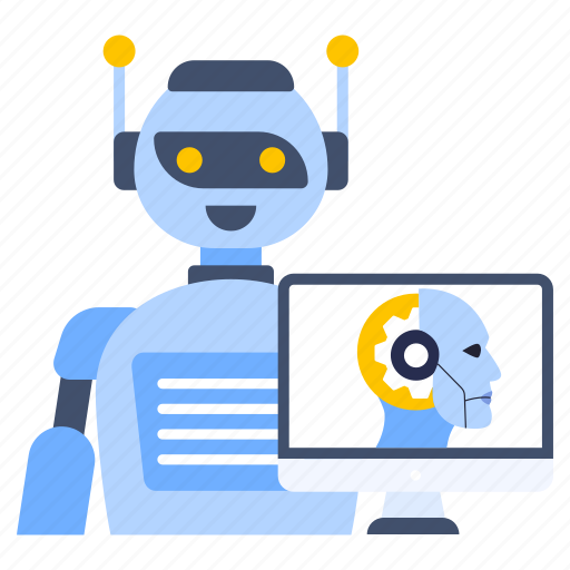 Operating system, machine learning, system robot, robotic technology, artificial intelligence illustration - Download on Iconfinder