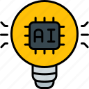 idea, ai, artificial, intelligence, innovation, light, bulb, tech, technology