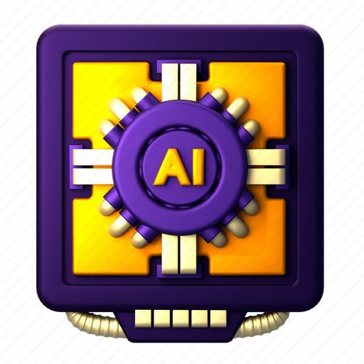 Ai, chip, artificial intelligence, processor, micro chip, processor chip, microchip 3D illustration - Download on Iconfinder
