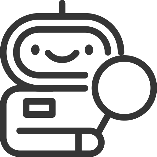 Artificial, bot, intelligence, magnifier, robot, worker icon - Free download