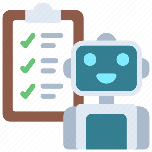 Robot, test, checklist, clipboard, ticks icon - Download on Iconfinder