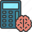brain, calculator, calculate, maths, mind 