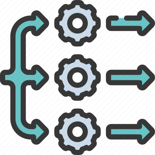 Parallel, processing, settings, cogs, process icon - Download on Iconfinder