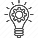 idea, lightbulb, bulb, lighting, smart, bright, gear
