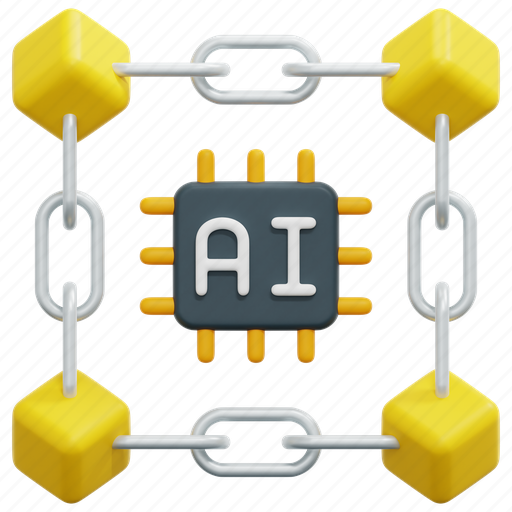 Blockchain, ai, artificial, intelligence, cubes, connect, network 3D illustration - Download on Iconfinder