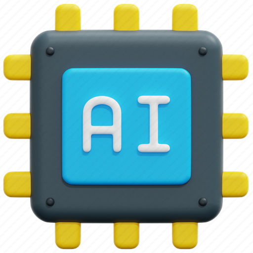 Chip, ai, artificial, intelligence, processor, technology, 3d 3D illustration - Download on Iconfinder