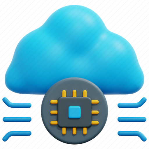 Cloud, storage, ai, artificial, intelligence, chip, processor 3D illustration - Download on Iconfinder