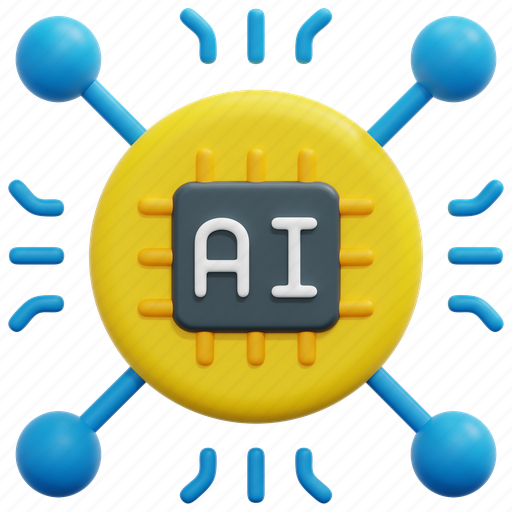 Network, ai, artificial, intelligence, chip, connector, share 3D illustration - Download on Iconfinder