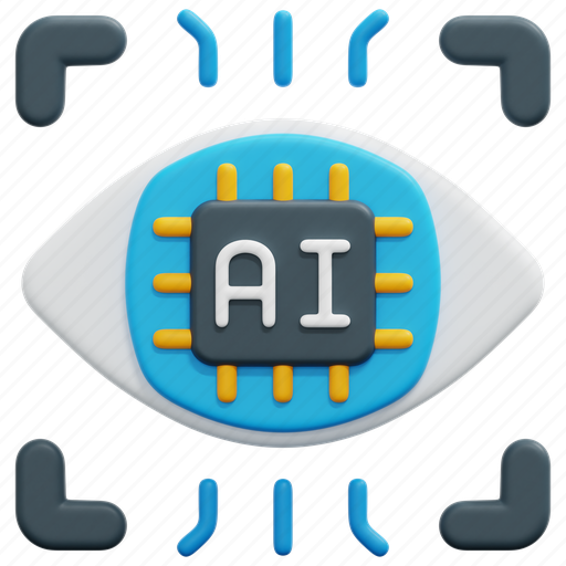 Vision, ai, artificial, intelligence, eye, chip, robot 3D illustration - Download on Iconfinder