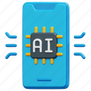 app, ai, artificial, intelligence, mobile, phone, 3d 