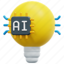 idea, ai, artificial, intelligence, innovation, light, bulb, technology, tech, 3d 