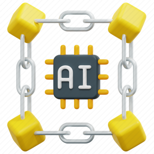 Blockchain, ai, artificial, intelligence, cubes, connect, networking 3D illustration - Download on Iconfinder