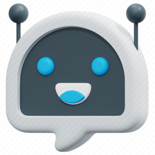 Chatbot, ai, chat, bubble, robotics, communication, robot 3D illustration - Download on Iconfinder